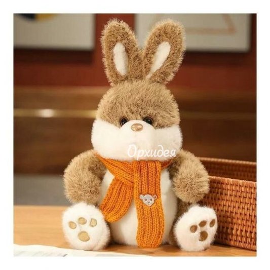 Мягкая игрушка заяц с шарфом