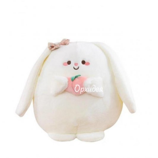 Мягкая игрушка зайка с персиком