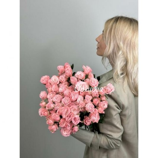 АКЦИЯ !!! Кустовая роза (розовая) -11 шт